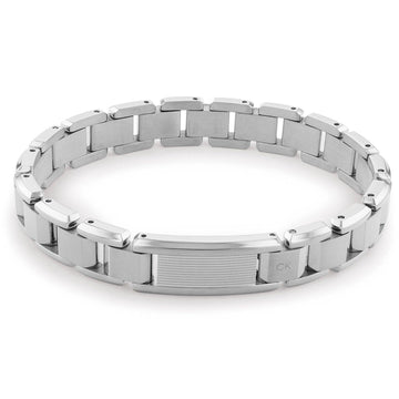 Ανδρικό βραχιόλι ταυτότητα Calvin Klein 35000286 σε ασημένιο χρώμα κατασκευασμένο από χειρουργικό ατσάλι.